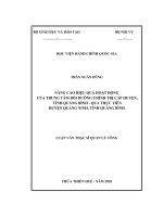 NÂNG CAO HIỆU QUẢ HOẠT ĐỘNG của TRUNG tâm bồi DƯỠNG CHÍNH TRỊ cấp HUYỆN, TỈNH QUẢNG BÌNH   QUA THỰC TIỄN HUYỆN QUẢNG NINH, TỈNH QUẢNG BÌNH 