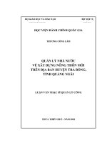 QUẢN lý NHÀ nước về xây DỰNG NÔNG THÔN mới TRÊN địa bàn HUYỆN TRÀ BỒNG, TỈNH QUẢNG NGÃI 