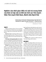 Nghiên cứu thời gian điều trị nội trú trung bình của Đơn vị Cấp cứu và Hồi sức tích cực Tim mạch - Viện Tim mạch Việt Nam, Bệnh viện Bạch Mai