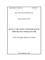 QUẢN lý NHÀ nước về DI TÍCH LỊCH sử TRÊN địa bàn TỈNH QUẢNG TRỊ 