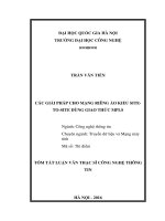 Tóm tắt luận văn Thạc sĩ ngành Công nghệ thông tin: Các giải pháp cho mạng riêng ảo kiểu site-to-site dùng giao thức MPLS