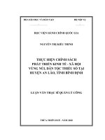 THỰC HIỆN CHÍNH SÁCH PHÁT TRIỂN KINH tế   xã hội VÙNG núi, dân tộc THIỂU số tại HUYỆN AN lão, TỈNH BÌNH ĐỊNH 