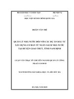 QLNN đối với các dự án đầu tư xây dựng cơ bản từ ngân sách nhà nước tại huyện giao thủy, tỉnh nam định 