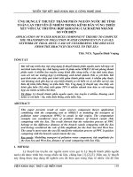 Ứng dụng lý thuyết thành phần nguồn nước để tính toán lan truyền ô nhiễm kênh dẫn vùng triều xét với các trường hợp khoảng cách kênh nhánh so với biển