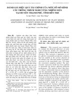 Đánh giá hiệu quả tài chính của một số mô hình cây trồng thích nghi vùng nhiễm mặn tại huyện Thạnh Phú, tỉnh Bến Tre
