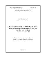 Quản lý nhà nước về trật tự an toàn xã hội trên địa bàn huyện thanh trì, thành phố hà nội 