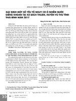 Xác định một số yếu tố nguy cơ ô nhiễm nước giếng khoan tại xã Bách Thuận, huyện Vũ Thư tỉnh Thái Bình năm 2017