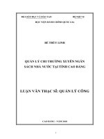 Quản lý chi thường xuyên ngân sách nhà nước tại tỉnh cao bằng 