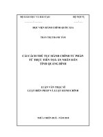 CẢI CÁCH THỦ tục HÀNH CHÍNH tư PHÁP   từ THỰC TIỄN tòa án NHÂN dân TỈNH QUẢNG BÌNH 