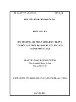 Bồi thường, hỗ trợ, tái định cư trong thu hồi đất trên địa bàn huyện sóc sơn, thành phố hà nội 