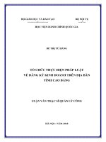 Tổ chức thực hiện pháp luật về đăng ký kinh doanh trên địa bàn tỉnh cao bằng 