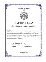 Bài thảo luận Trình bày cơ bản về hệ thống quản lý kho hàng (Sales Management System) trong các doanh nghiệp và tình hình ứng dụng tại các doanh nghiệp Việt Nam