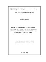 QLNN về đấu thầu mua sắm hàng hóa trong khu vực công tại tỉnh bắc kạn 