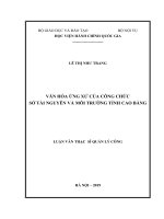 Văn hóa ứng xử của công chức sở tài nguyên và môi trường tỉnh cao bằng 
