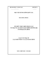 TỔ CHỨC THỰC HIỆN PHÁP LUẬT về TRẬT tự AN TOÀN GIAO THÔNG ĐƯỜNG bộ ở TỈNH QUẢNG BÌNH 