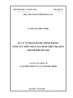 Xử lý vi phạm hành chính trong lĩnh vực hôn nhân gia đình trên địa bàn thành phố hà nội 