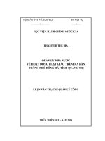 QUẢN lý NHÀ nước về HOẠT ĐỘNG PHẬT GIÁO TRÊN địa bàn THÀNH PHỐ ĐÔNG hà, TỈNH QUẢNG TRỊ 