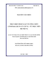 Thực hiện pháp luật về công chức lãnh đạo, quản lý cấp vụ   từ thực tiễn bộ nội vụ 