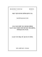 CẢI CÁCH THỦ tục HÀNH CHÍNH tại ủy BAN NHÂN dân HUYỆN TRÀ BỒNG, TỈNH QUẢNG NGÃI 