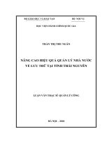 Nâng cao hiệu quả quản lý nhà nước về lưu trữ tại tỉnh thái nguyên 