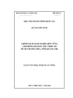 CHÍNH SÁCH GIẢM NGHÈO bền VỮNG CHO ĐỒNG bào dân tộc THIỂU số HUYỆN HƯỚNG hóa, TỈNH QUẢNG TRỊ 