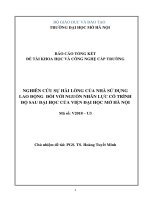 Nghiên cứu sự hài lòng của nhà sử dụng lao động đối với nguồn nhân lực có trình độ sau đại học của viện đại học mở hà nội  mã số v2018 u3 
