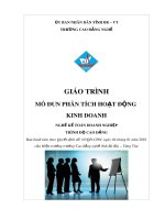 Giáo trình Phân tích hoạt động kinh doanh - Nghề: Kế toán doanh nghiệp - CĐ Kỹ Thuật Công Nghệ Bà Rịa-Vũng Tàu