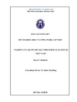 Nghiên cứu quyền bề mặt theo pháp luật dân sự việt nam  mã số v2018 04 