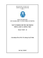 Ngữ cố định chỉ tốc độ trong tiếng anh và tiếng việt  mã số v2019 16 