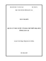 Quản lý nhà nước về báo chí trên địa bàn tỉnh lào cai 
