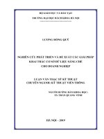 Nghiên cứu phát triển và đề xuất các giải pháp khai thác cơ sở dữ liệu sáng chế cho doanh nghiệp