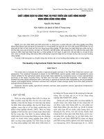 Chất lượng dịch vụ công phục vụ phát triển sản xuất nông nghiệp vùng đồng bằng sông Hồng