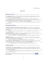 Ảnh hưởng của sự trải nghiệm tới sự hài lòng và hành vi mua lại của khách hàng: Nghiên cứu trong lĩnh vực nhà hàng