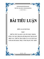 NHỮNG TỒN TẠI, BẤT CẬP LỚN NHẤT TRONG CÔNG TÁC QUY HOẠCH, KẾ HOẠCH SỬ DỤNG ĐẤT HIỆN NAY. NHỮNG THAY ĐỔI CỦA LUẬT ĐẤT ĐAI NĂM 2013 ĐỂ KHẮC PHỤC TÌNH TRẠNG NÊU TRÊN