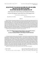 Hiệu quả của một số loại dung dịch dinh dưỡng hữu cơ đến sinh trưởng, năng suất và chất lượng của rau muống sản xuất bằng công nghệ thủy canh động với giá thể