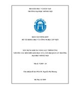 XÂY DỰNG KHUNG NĂNG lực THÍCH ỨNG với yêu cầu đổi mới GIÁO dục của cán bộ QUẢN lý TRƢỜNG đại học mở hà nội  mã số v2019 24 