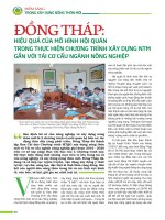 Đồng Tháp hiệu quả của mô hình hội quán trong thực hiện chương trình xây dựng nông thôn mới gắn với tái cơ cấu ngành nông nghiệp