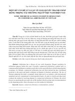 Một số vấn đề lý luận về giải quyết tranh chấp bằng trọng tài thương mại ở Việt Nam hiện nay