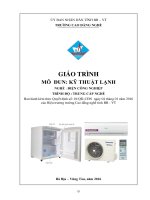Giáo trình Kỹ thuật lạnh - Nghề: Điện công nghiệp (Trung cấp) - CĐ Kỹ Thuật Công Nghệ Bà Rịa-Vũng Tàu