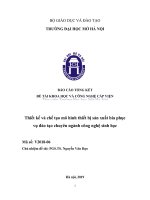 Thiết kế và chế tạo mô hình thiết bị sản xuất bia phục vụ đào tạo chuyên ngành công nghệ sinh học  mã số v2018 06 