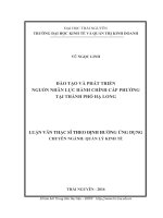 (Luận văn thạc sĩ) Đào tạo và phát triển nguồn nhân lực hành chính cấp phường tại thành phố Hạ Long