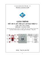Giáo trình Kỹ thuật lắp đặt điện 2  - Nghề: Điện công nghiệp (Cao đẳng) - CĐ Kỹ Thuật Công Nghệ Bà Rịa-Vũng Tàu