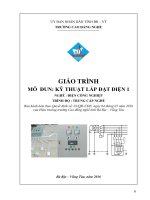 Giáo trình Kỹ thuật lắp đặt điện 1 - Nghề: Điện công nghiệp (Trung cấp) - CĐ Kỹ Thuật Công Nghệ Bà Rịa-Vũng Tàu