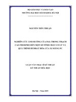 Nghiên cứu ảnh hưởng của p2o5 trong thạch cao phospho đến một số tính chất cơ lý và quá trình hydrat hóa của xi măng PC