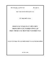 Pháp luật về quản lý viên chức trong đơn vị sự nghiệp công lập trực thuộc các bộ ở việt nam hiện nay 