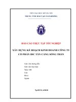 Báo cáo tốt nghiệp đề tài xây dựng kế hoạch kinh doanh công ty cổ phần IDC tân cảng sóng thần 