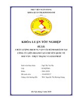 Khóa luận tốt nghiệp: Chất lượng dịch vụ vận tải hành khách tại công ty Liên doanh Vận chuyển Quốc tế Hải Vân - Thực trạng và giải pháp