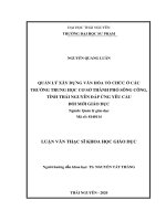 Quản lý xây dựng văn hóa tổ chức ở các trường trung học cơ sở thành phố sông công tỉnh thái nguyên đáp ứng yêu cầu đổi mới giáo dục 