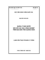 QUẢN lý NHÀ nước đối với các KHU CÔNG NGHIỆP TRÊN địa bàn TỈNH QUẢNG NGÃI 