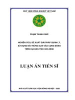 Nghiên cứu, đề xuất giải pháp quản lý, sử dụng đất rừng dựa và cộng đồng trên địa bàn tỉnh hoà bình 